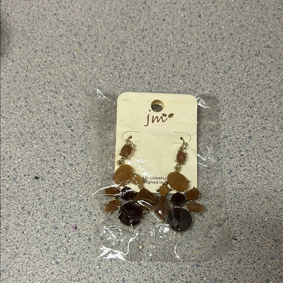 Jm Studio Jewelry - JMO Brown and Gold Gemstone Earrings